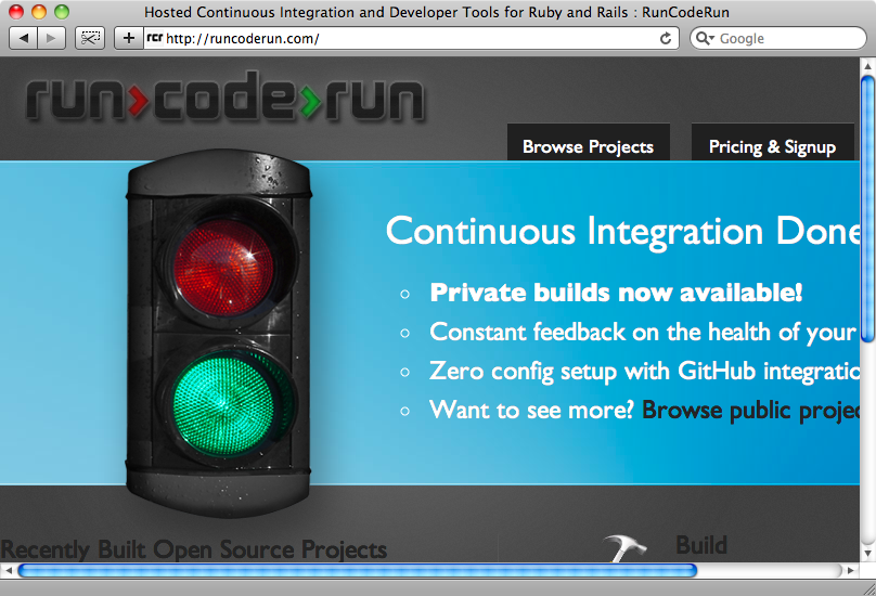 La home page di RunCodeRun.