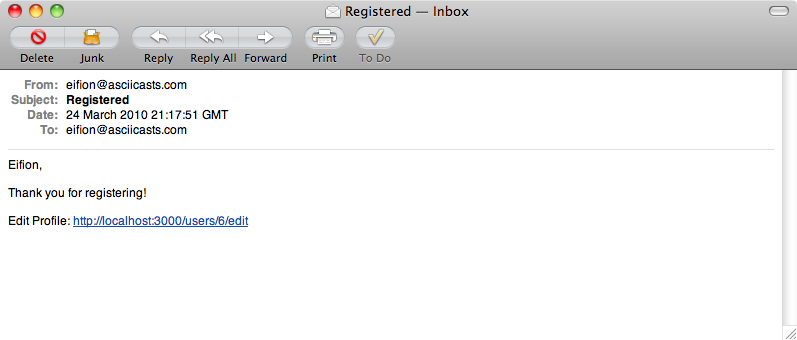 L’e-mail di registrazione ora ha un link funzionante che punta alla pagina del profilo dell’utente creato.