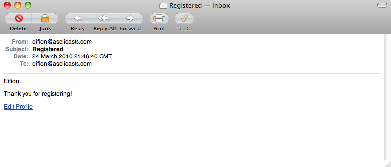 L’e-mail è mostrata come HTML.