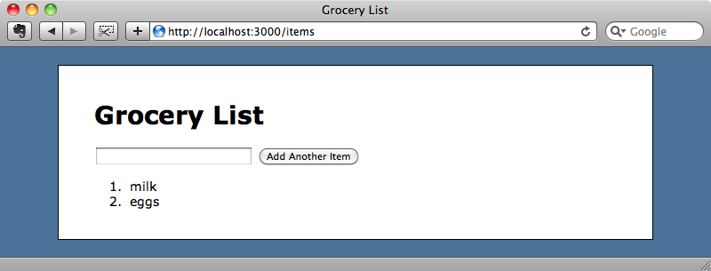 Our grocery list application.