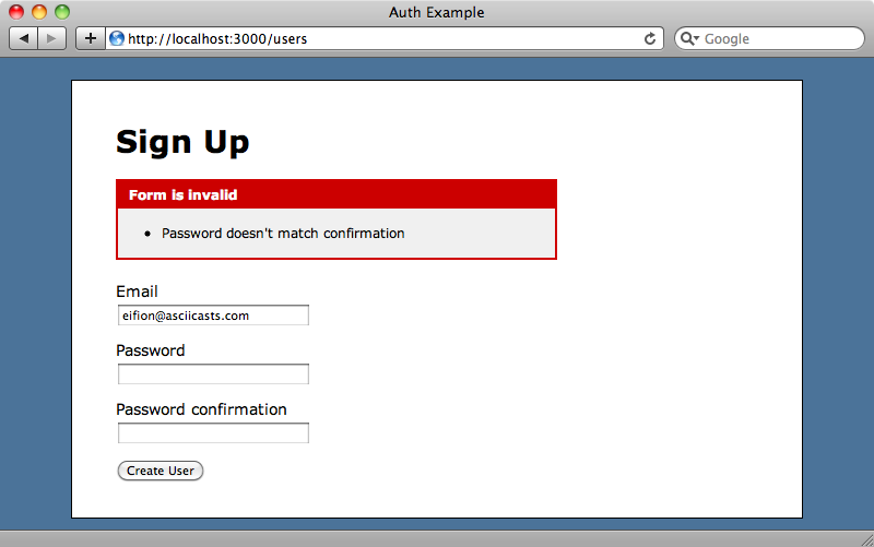 has_secure_password proporciona automáticamente la validación de confirmación.