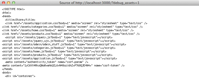 Les fichiers JavaScript ne sont pas agrégés si nous ajoutons le paramètre debug_assets à la query string.