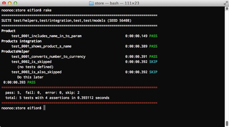 The test output when using Turn’s outline option.