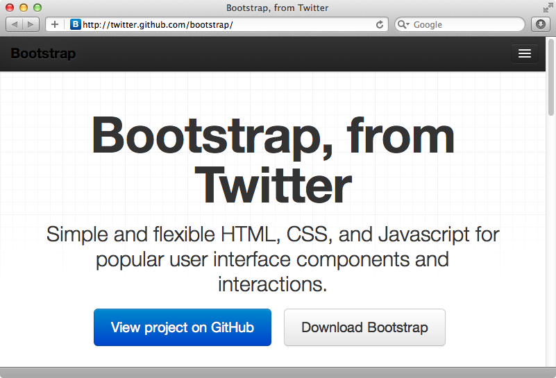 La página de Twitter  Bootstrap.