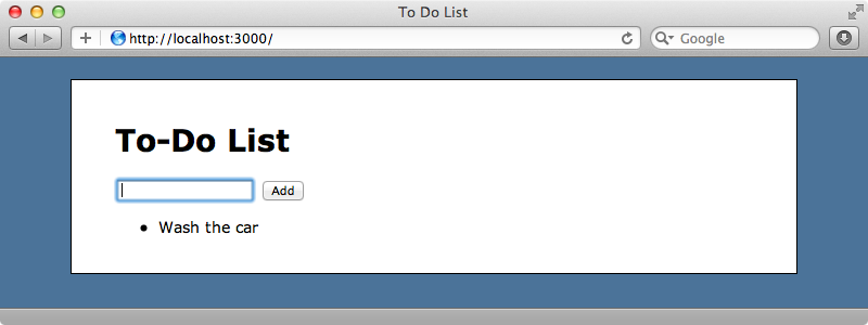The simple page that talks to our API.