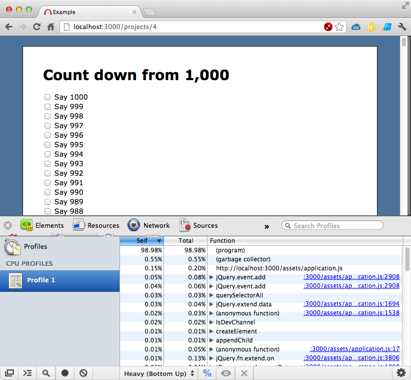 Chrome’s profiling tool.