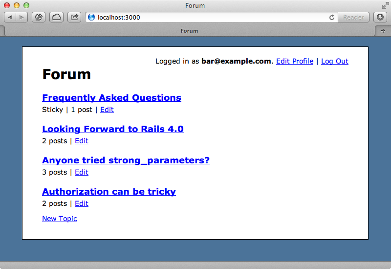 Our forum application.