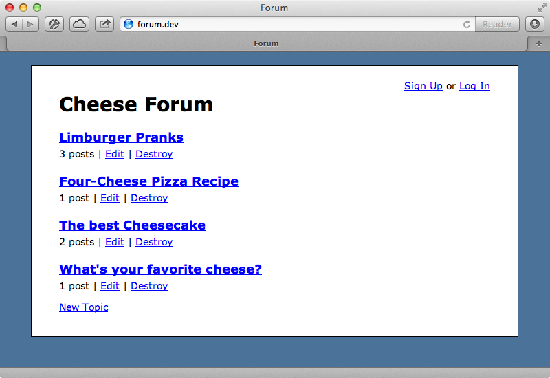 Our forum application.