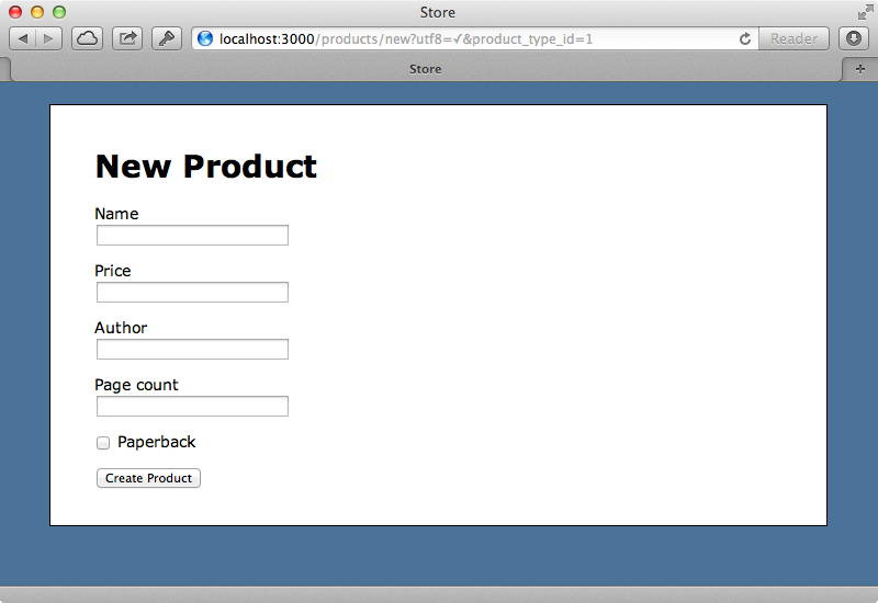 The form for a product now shows the dynamic fields.